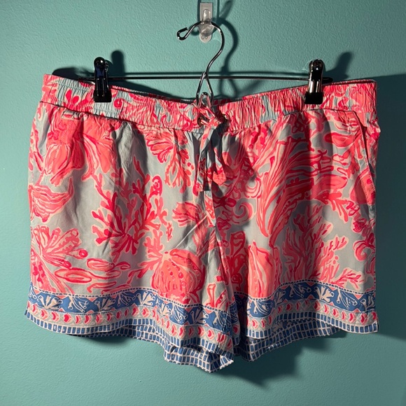Lilly Pulitzer High Waist Pink and Blue Shorts - Picture 1 of 8